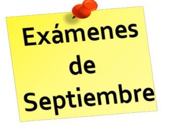 Exámenes septiembre 1º de Bachillerato